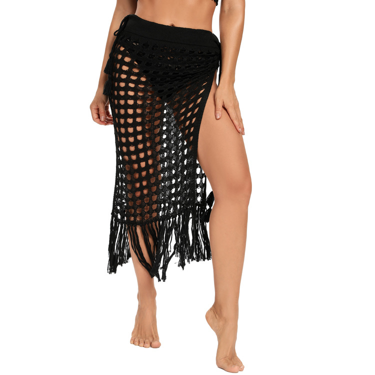 Sexy Beach Handmade Crochet Bikini Skirt Net Fishnet Skirt,Summer High Waist Beach Hollow Out Mini Skirt Cool