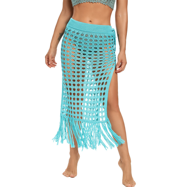 Sexy Beach Handmade Crochet Bikini Skirt Net Fishnet Skirt,Summer High Waist Beach Hollow Out Mini Skirt Cool