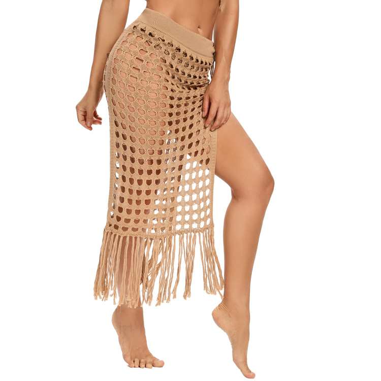 Sexy Beach Handmade Crochet Bikini Skirt Net Fishnet Skirt,Summer High Waist Beach Hollow Out Mini Skirt Cool
