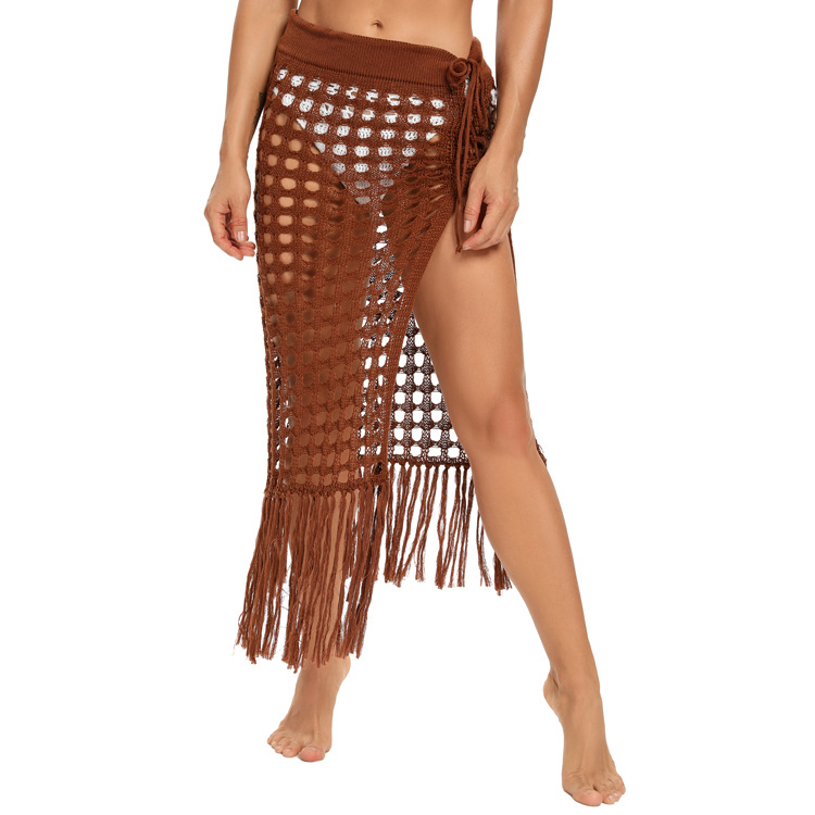 Sexy Beach Handmade Crochet Bikini Skirt Net Fishnet Skirt,Summer High Waist Beach Hollow Out Mini Skirt Cool