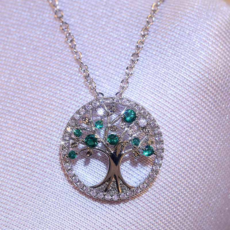 Tree of Life Necklace for Women March April May Birthstones Necklace Wife Mom Birthday Gifts for Her