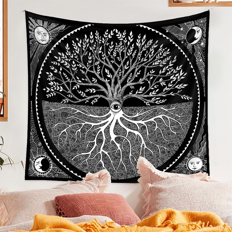 Tapestry Tree of  Life Wall Hanging Psychedelic Tapestries Indian Twin Bedspread Picnic Sheet Wall Decor Blanket Wall Art Hippie Bedroom Décor