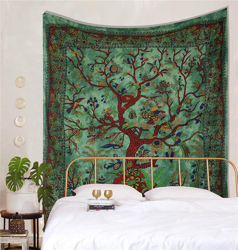 Tapestry Tree of  Life Wall Hanging Psychedelic Tapestries Indian Twin Bedspread Picnic Sheet Wall Decor Blanket Wall Art Hippie Bedroom Décor