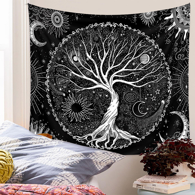 Tapestry Tree of  Life Wall Hanging Psychedelic Tapestries Indian Twin Bedspread Picnic Sheet Wall Decor Blanket Wall Art Hippie Bedroom Décor
