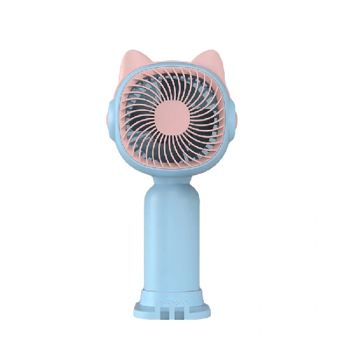 Portable USB Fan Handheld Cat Fan with Holder, Battery Operated Small USB Rechargeable Personal Fan for  Kids Girls