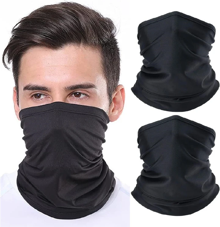 TS 2 Pack Neck Gaiter Summer Cooling Face Mask Scarf  Reusable UV Protection Headwear Breathable Face Cover Scarf for Cycling Skiing Fishing Hiking