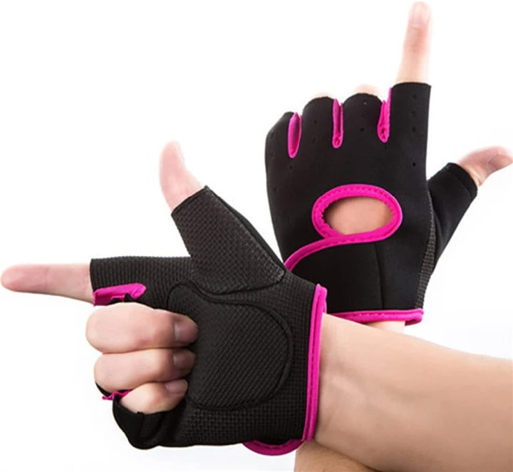 TS Outdoor Sports Gloves Fitness Anti-Slip Shock-Absorbing Breathable Half-finger Palm Gloves Fingerless Adult Exercise Gloves For Biking Skating Boating Fishing Climbing Cycling Gym Workout
