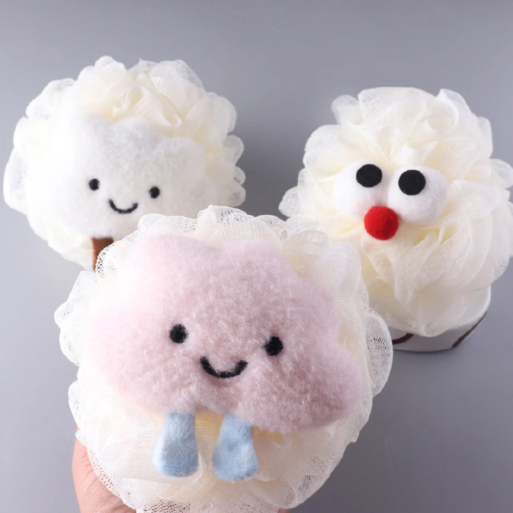 TS Cute Bath Sponge Animal for Kids Bath Loofahs Cartoon Pouf  Shower Puff  Mesh Bath Poufs Scrubber Balls Shower Cute Loofah Exfoliating Body Scrubber for Kids Toddler Children Baby Washing