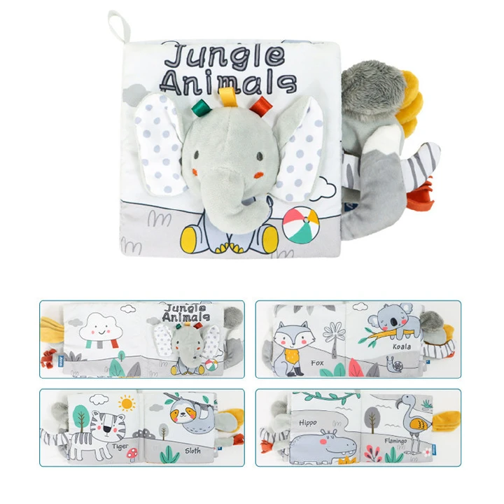 Cloth Books Baby Toys, 3D Touch Feel High Contrast Cloth Book, Baby Books Toys for Baby 0-12 Months, Soft Baby Books Touch and Feel Crinkle for Infants Toddler Gifts Toy