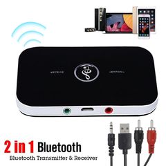 Bluetooth Accessories Upgraded Bluetooth 5.0 Audio Transmitter Receiver Rca 3.5mm Aux Jack Usb Encrypted Wireless Adapter For In-Car Computer And Tv Headsets Black