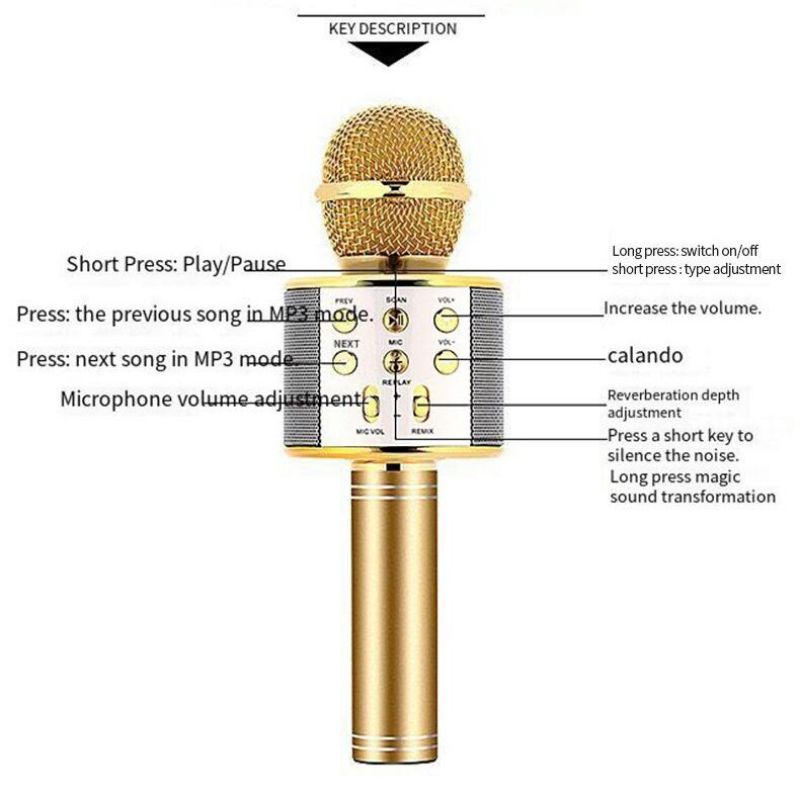 Microphones Wireless Karaoke Microphone With Light Bluetooth Speaker Microphone Integrated Bluetooth Audio Speaker