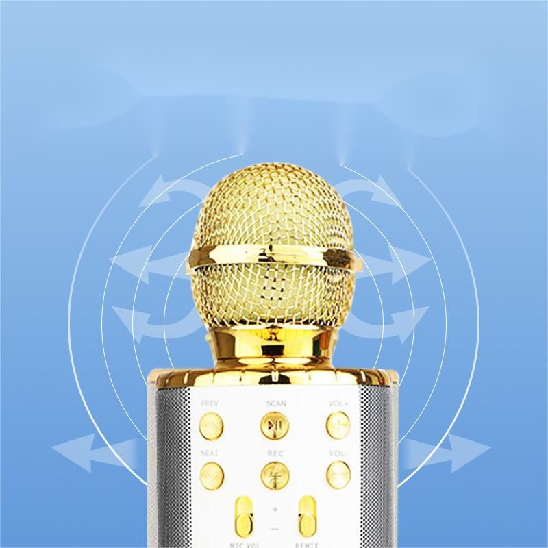 Microphones Wireless Karaoke Microphone With Light Bluetooth Speaker Microphone Integrated Bluetooth Audio Speaker