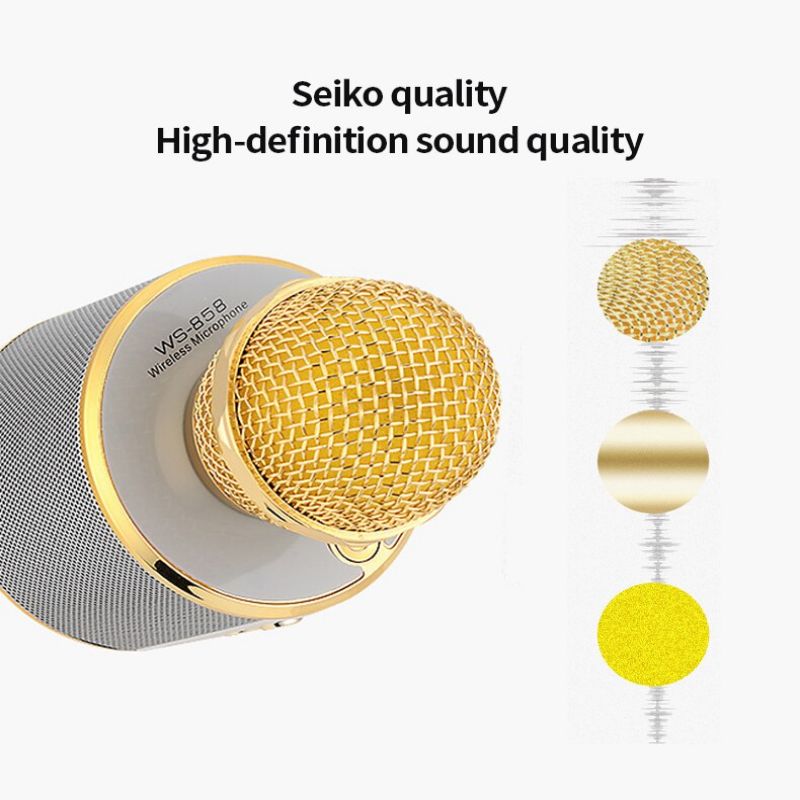 Microphones Wireless Karaoke Microphone With Light Bluetooth Speaker Microphone Integrated Bluetooth Audio Speaker