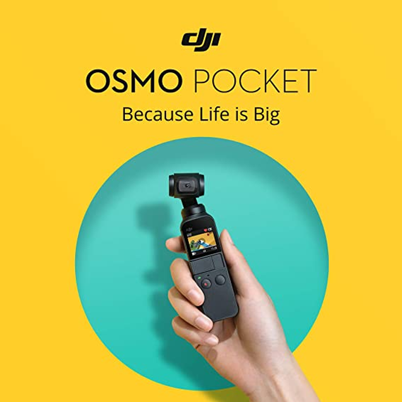 Refurbished DJI OSMO Pocket Handheld 3-Axis Gimbal Stabilizer with integrated Camera 12 MP 1/2.3" CMOS 4K60 Video, for YouTube, TikTok, Video Vlog, Streamlabs, Attachable to Smartphone, Android, iPhon