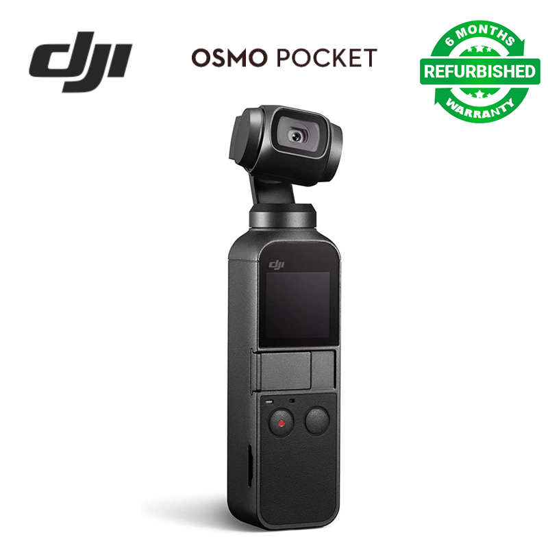 Refurbished DJI OSMO Pocket Handheld 3-Axis Gimbal Stabilizer with integrated Camera 12 MP 1/2.3" CMOS 4K60 Video, for YouTube, TikTok, Video Vlog, Streamlabs, Attachable to Smartphone, Android, iPhon