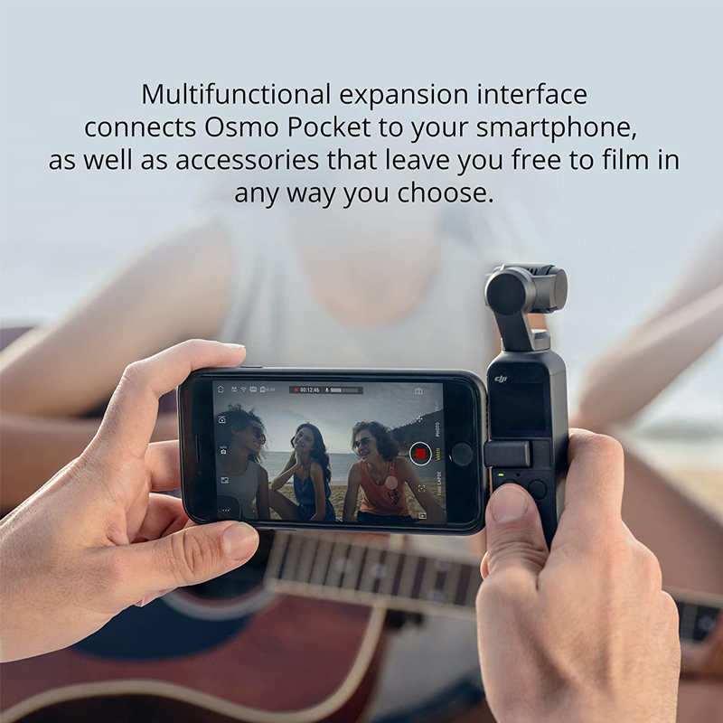 Refurbished DJI OSMO Pocket Handheld 3-Axis Gimbal Stabilizer with integrated Camera 12 MP 1/2.3" CMOS 4K60 Video, for YouTube, TikTok, Video Vlog, Streamlabs, Attachable to Smartphone, Android, iPhon