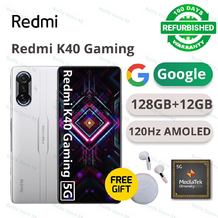 Refurbished Phones Redmi K40 Gaming Edition K40 K40S 256GB Storage 12GB RAM 120Hz 6.67 OLED Dimensity 1200 5000mah 67w charge smart gaming phones