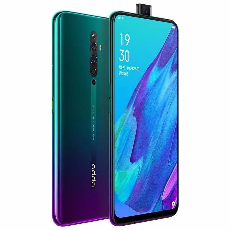 Refurbished (Face Unlock) OPPO Reno 2Z Smart phone 8GB+128GB Smartphone Unlock No Fingerprint 6.5 inch 2G/3G/4G LTE 48MP + 13MP + 8MP + 2MP + 16MP Camera Dual SIM 4000mAh