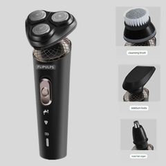 Electric Shaver Washing Shaver 4D Rechargeable Shaver Three Blades Three-in-one Black