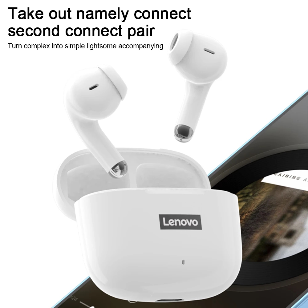 Lenovo ThinkPlus LP40 Pro Earpods Bluetooth Earphones TWS Wireless Earphones 5.1 Waterproof Sport Earphones with Microphone Music