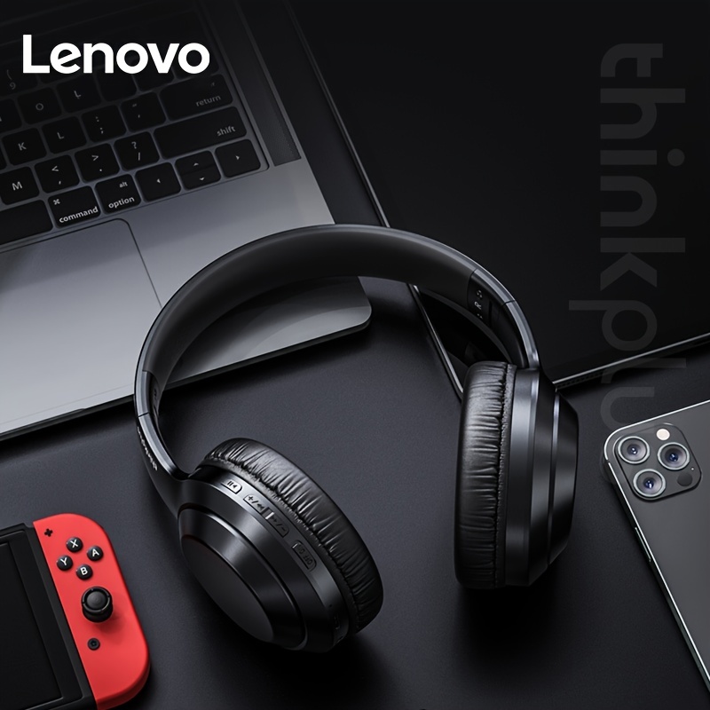 Lenovo Thinkplus TH10 Bluetooth Headphones HIFI Wireless Earphones   Music with Microphones 3.5MM AUX for Mobile Smart phones Android IOS