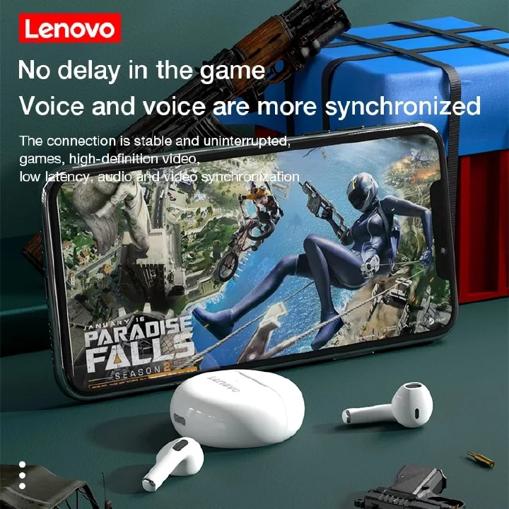 Lenovo Thinkplus HT38 Earpods Bluetooth Earphones 5.0 TWS Wireless Earphones Waterproof Sport Earphones Noise Reduction Earbuds with Mic Earphones Bluetooth