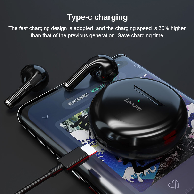 Lenovo Thinkplus HT38 Earpods Bluetooth Earphones 5.0 TWS Wireless Earphones Waterproof Sport Earphones Noise Reduction Earbuds with Mic Earphones Bluetooth