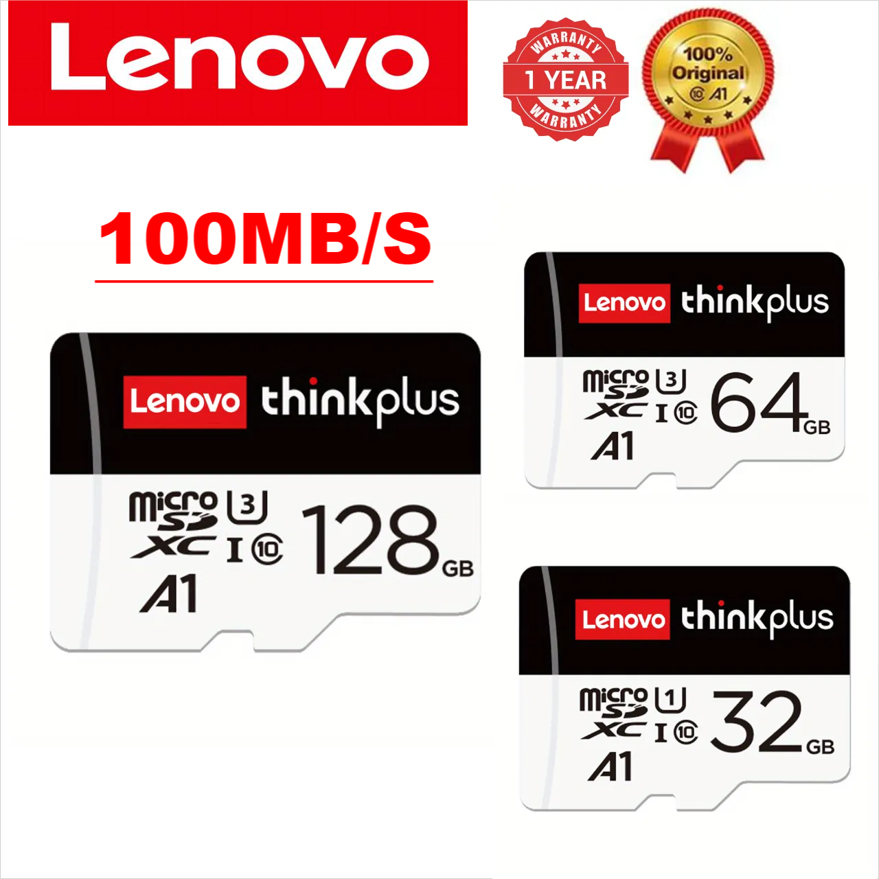 Lenovo Thinkplus 128GB High Speed TF Card Micro SD Card Memory Cards Class 10 Card  Memory Card For Camera Smartphones Adapter Android Phones