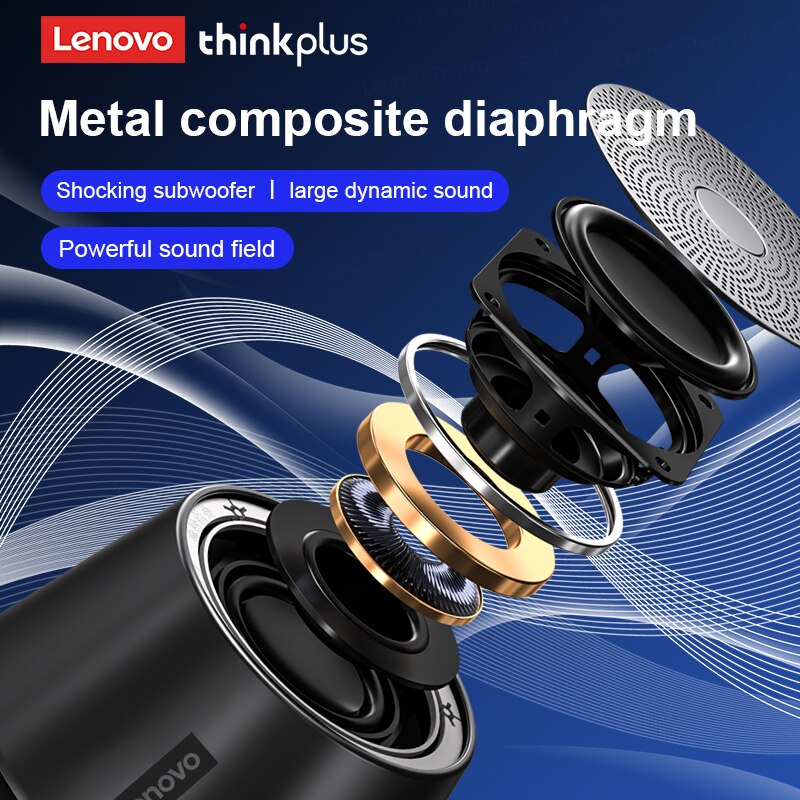 Lenovo Thinkplus K3 Pro Wireless Speakers - BT 5.0, HD Calls, High Fidelity Sound, Deep Bass, 1200mAh Battery  Bluetooth Speakers