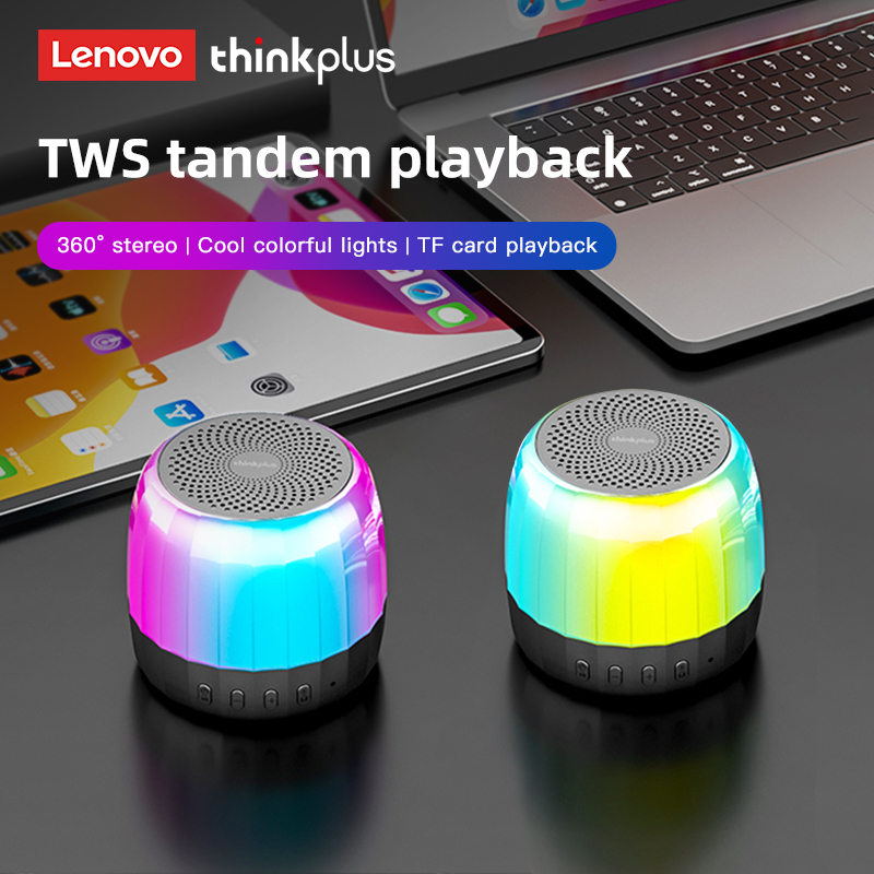 Lenovo K3 PLUS Speaker-Bluetooth 5.2 Portable Colorful Lighting Mini Outdoor Speakers TWS Supports TF Card Playback Long Battery Life High Volume Bluetooth Speakers Subwoofer