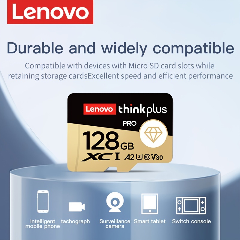 Lenovo ThinkPlus 128GB Memory Card PRO A2 U3 V30 Class10 TF Memory Card for Recorder Camera Smart Phone Tablet Computer Drone Action Camera Game Machine Be Common