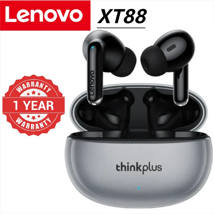 Lenovo Thinkplus XT88 Earpods Bluetooth Earphones TWS Wireless Earphone Bluetooth 5.3 Dual Stereo Noise Reduction Bass Touch Control Long Standby headset