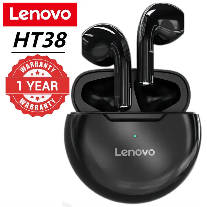 Lenovo Thinkplus HT38 Earpods Bluetooth Earphones 5.0 TWS Wireless Earphones Waterproof Sport Earphones Noise Reduction Earbuds with Mic Earphones Bluetooth
