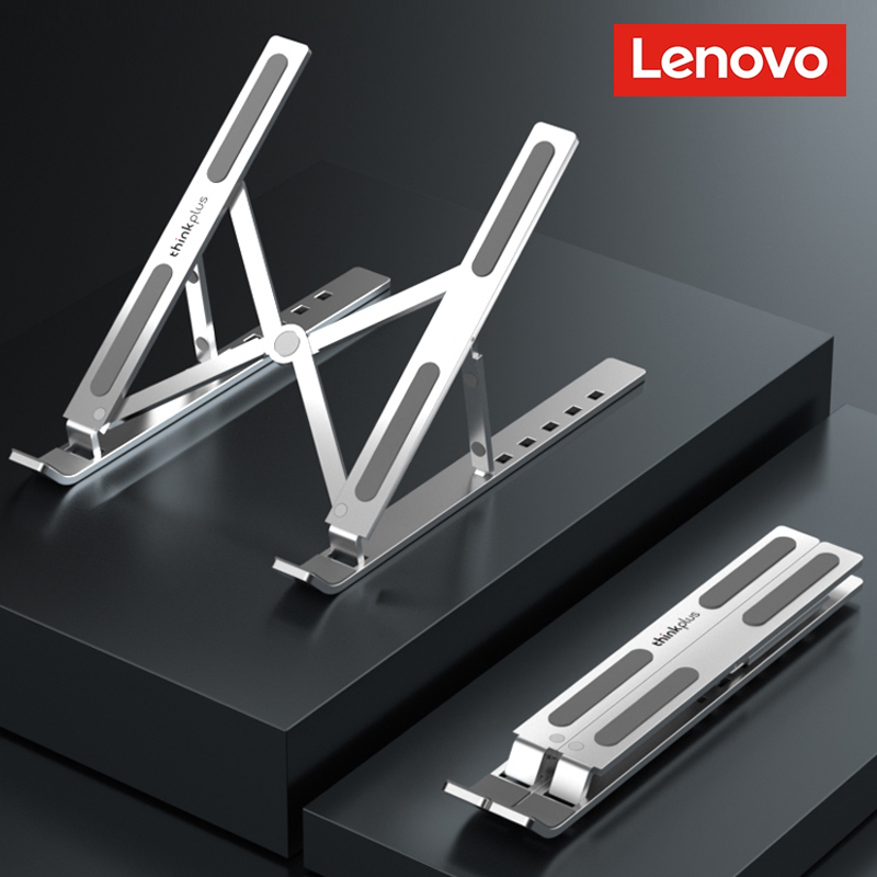 Lenovo XT6 Universal Laptop Stand - Adjustable, Foldable, Aluminum Alloy, Supports up to 20KG - Silver  Black