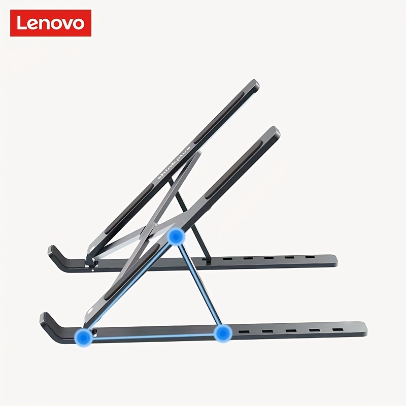 Lenovo XT6 Universal Laptop Stand - Adjustable, Foldable, Aluminum Alloy, Supports up to 20KG - Silver  Black