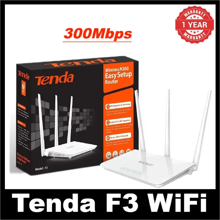 [Smart Home Essential] Tenda F3 High-Performance 300Mbps Wireless Router - Broadcom Chip, WIFI Stable & Fast  Computers Accessories PC Phones Networking Produ