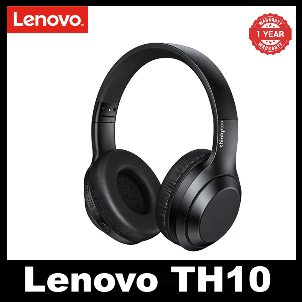 Lenovo Thinkplus TH10 Bluetooth Headphones HIFI Wireless Earphones   Music with Microphones 3.5MM AUX for Mobile Smart phones Android IOS