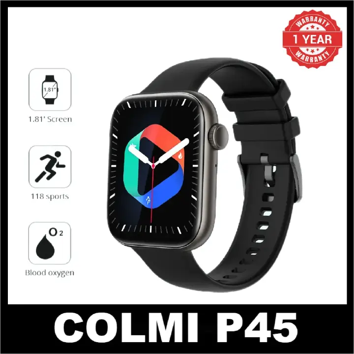 COLMI P45 1.81 inch Bluetooth Calling Smartwatch Men Support 118 Sports Women Smart Watch PK iwo 13 W27 W37 Pro S7