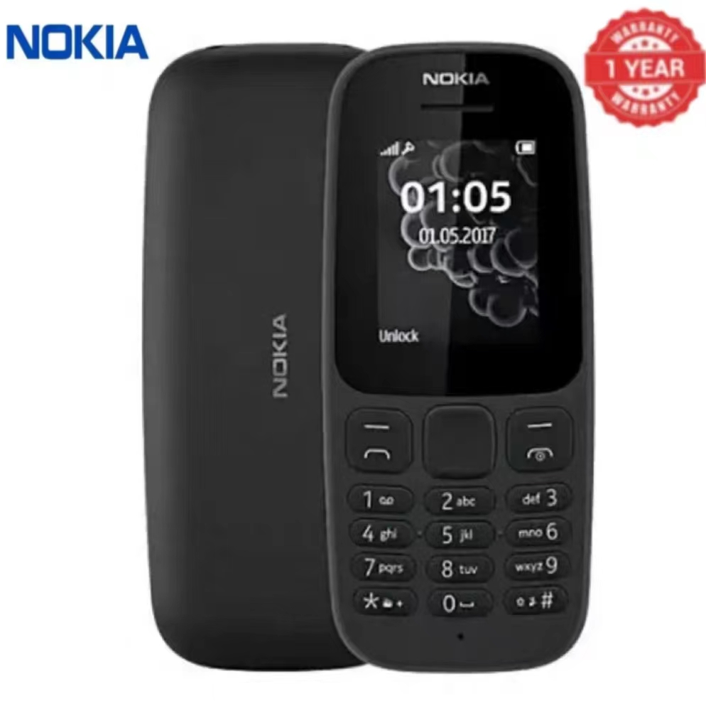 Refurbished Phones Nokia 105 (2017)- Original Nokia Phone 800 mAh 1.5" Dual SIM Cards Unlocked Cheap Durable Old Phone Classic Feature Black Nokia 105Black,Nokia 105