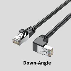 Ethernet Cable RJ45 Right Angle UTP Network Cable Patch Cord 90 Degree Cat6a Lan Cables for Laptop Router TV BOX Black 1.5M