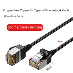 Nylon CAT6 Ethernet Patch Cable Ultra Thin 0.16 inch High Speed CAT 6 RJ45 Ethernet Cable Thin Flexible and Light for PC Mac Black 1.5M