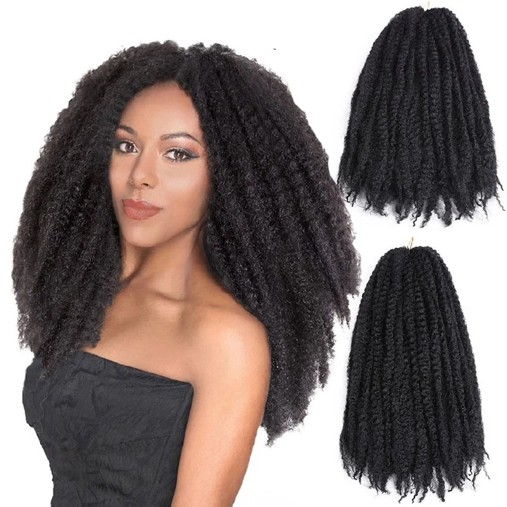 European and American wig women kinky afro twist braided high-temperature silk explosive braid large caterpillar long curly hair