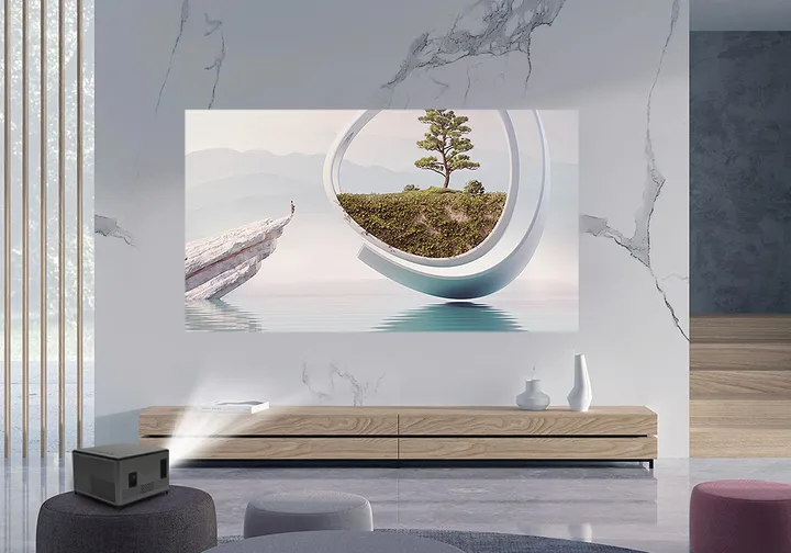 TouYinger T10 1080P 2.4G/5G WiFi Smart Projector, Multimedia Android 9.0 Beamer 7200Lumens High Brightness 200" Display Home Use Projector,Support Wireless Phone Computer Projector, Built-in Speaker