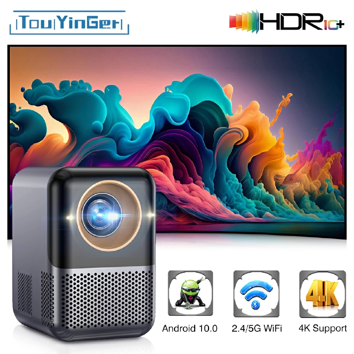 Touyinger ET31 Pro Max Gray Color Electronic Focus Proyector 720P HD 1080P Full HD 4K UST Video Beamer Portable Mini Projetor Outdoor Home Theater Movie Video Projector