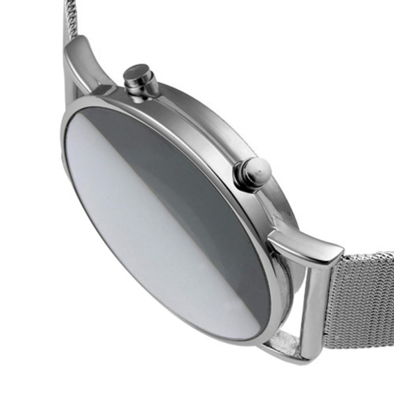 Fashion Thin Mesh With LED Tumbler Watch Korean Version of Creative Running Light Student Turntable led Electronic Watch