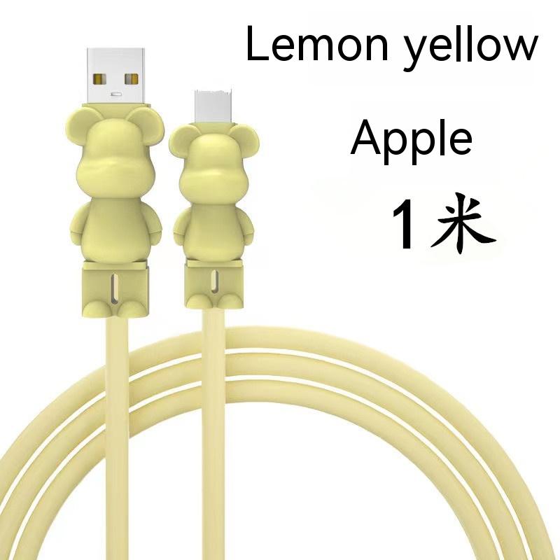 Silicone cartoon super fast charging mobile phone data cable for apple huawei charging cable android type-c