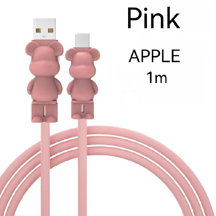 Silicone cartoon super fast charging mobile phone data cable for apple huawei charging cable android type-c