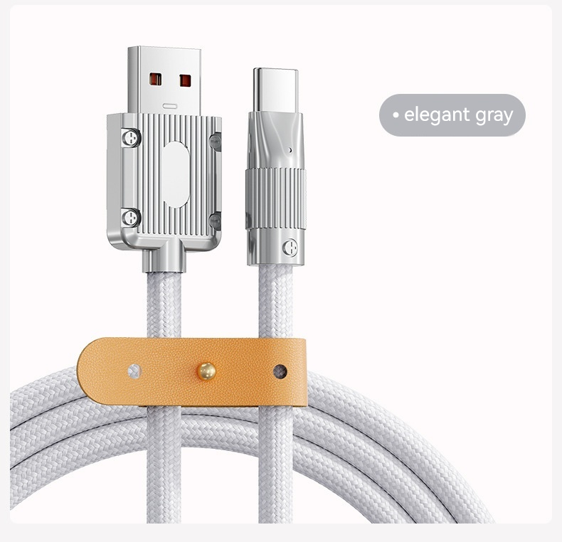 TYPE C data cable super fast charging 120W for Huawei Honor Xiaomi metal head thickened USB charger cable