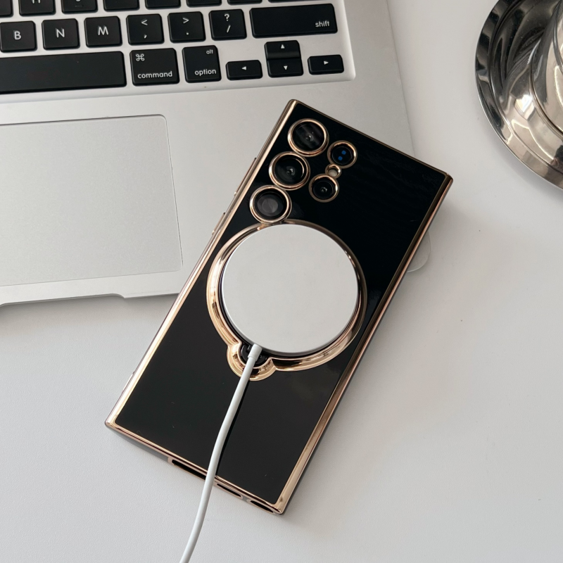 Suitable for Samsung S23ultra cell phone case A14/A54 magnetic bracket S22P lens all-inclusive A13 plating soft case TPU Back cover Simple Style for Samsung S23Plus S23Ultra S22 S22Plus S22 Ultra A52