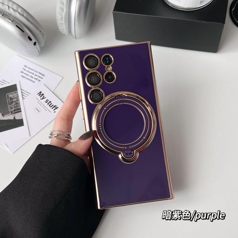 Suitable for Samsung S23ultra cell phone case A14/A54 magnetic bracket S22P lens all-inclusive A13 plating soft case TPU Back cover Simple Style for Samsung S23Plus S23Ultra S22 S22Plus S22 Ultra A52
